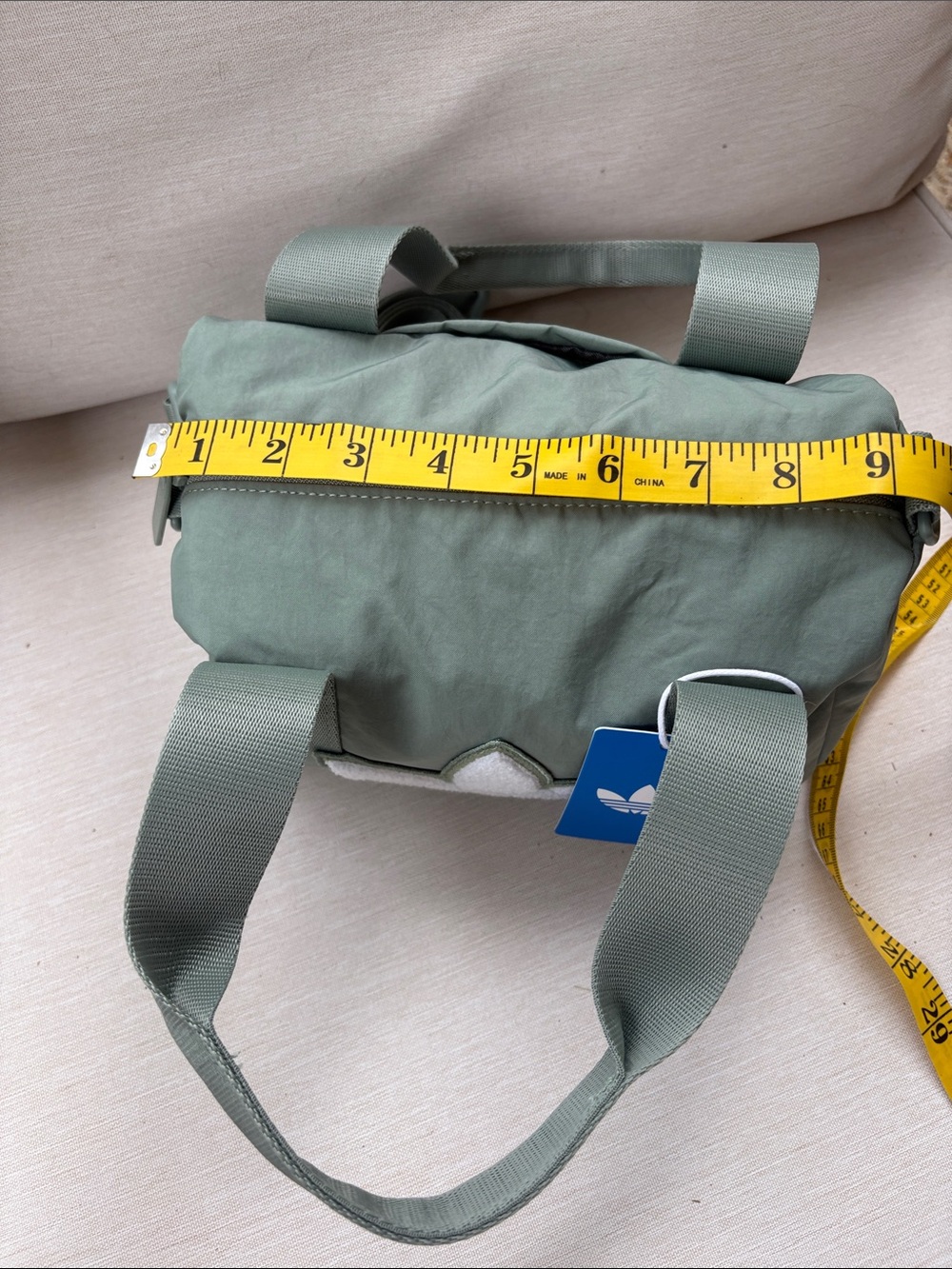 adidas Trefoil Mini Duffel Crossbody Bag in Silver Green - Picture 10 of 16
